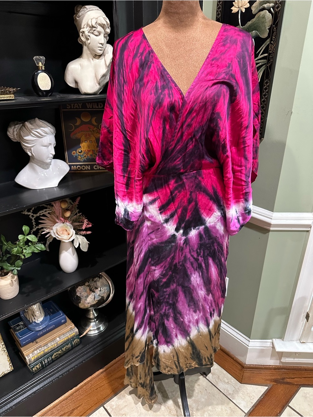 Young Fabulous & Broke Pink & Black Tie‑Dye Asymmetrical Dress – Size Small